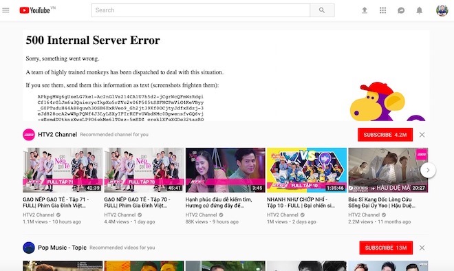 NÓNG: YouTube gián đoạn toàn cầu, liên tục báo lỗi trong sáng 17/10