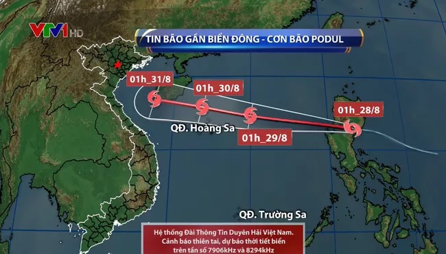 TIN TỨC MỚI - Bão Podul tiến vào Biển Đông, cường độ cấp 8, giật cấp 10