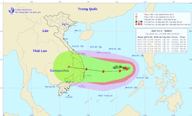 TIN TỨC MỚI - Bão số 6 giật cấp 13, hướng vào Nam Trung Bộ